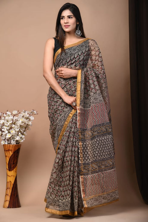 Black Buti Kota Doria Saree (KDS18)
